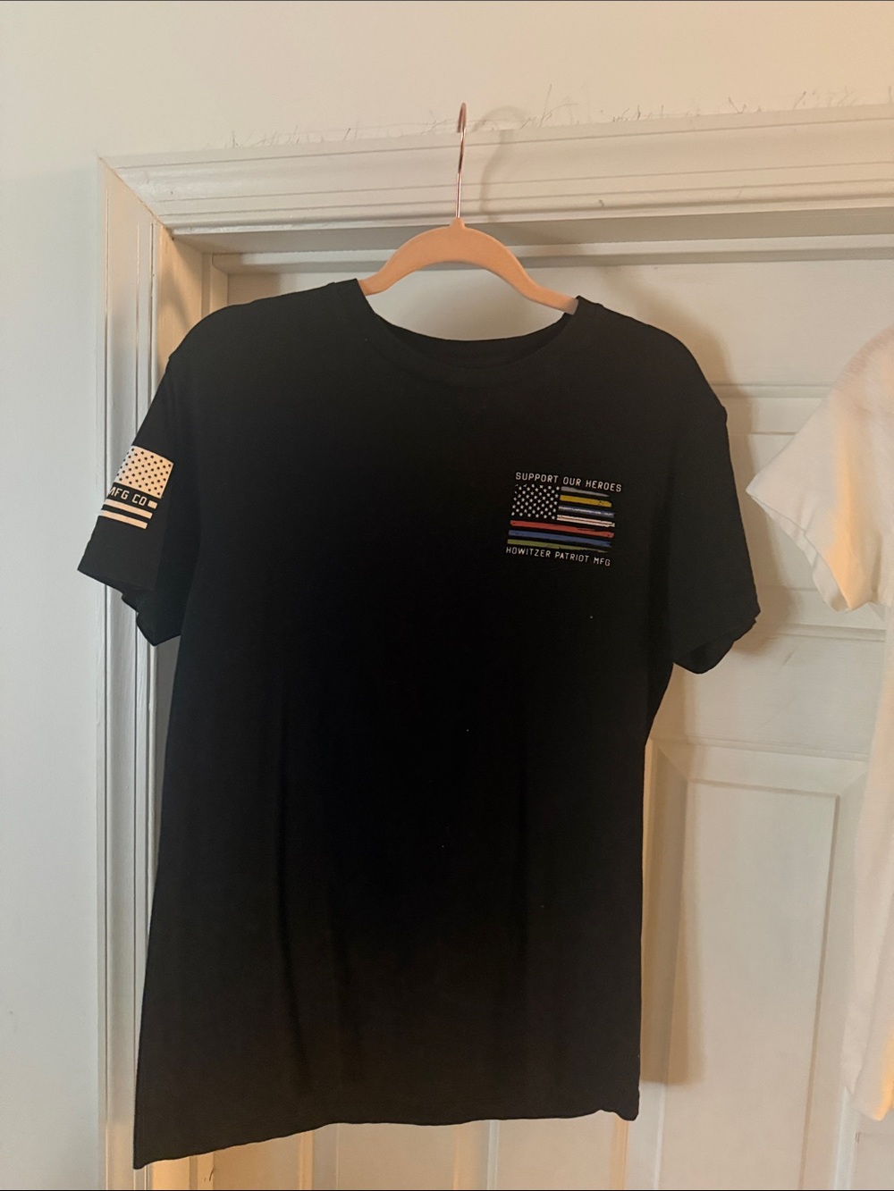 Black Support Our Heroes Graphic Tee